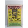 Image 2 : Vintage 1985 Willie Nelson Farm Aid Benefit Concert Poster 17'' x 12''