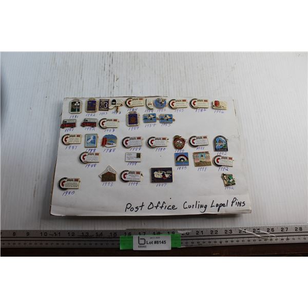 Vintage Post Office Curling Lapel Pins