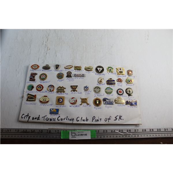 City and Town Curling Club Pins of Saskatchewan