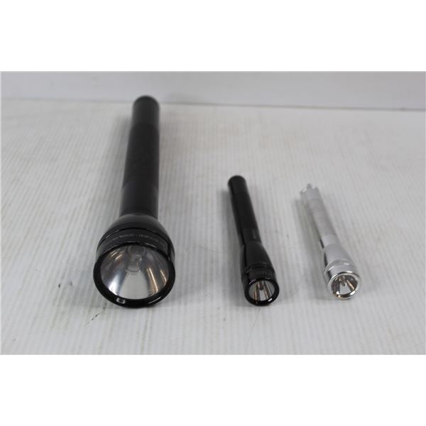 (3) Battery Operated Maglites- All As Is