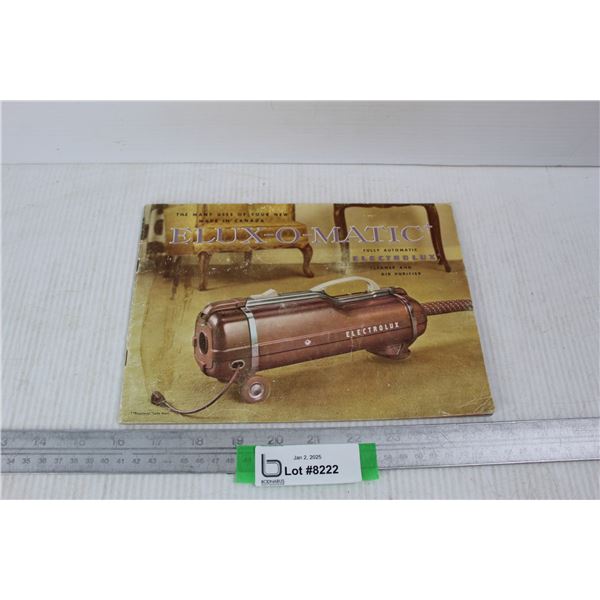 Vintage Elux-O-Matic Vacuum Owners Manual