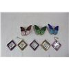Image 2 : (5) Window Suncatchers + (3) Butterflies, Leaded Glass