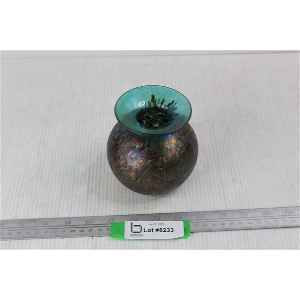 Hand Blown Art Glass Vase- 4.5'' Tall