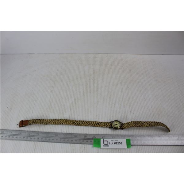 Timez Ladies Watch, Braided Wrap Around Band- Working, Powers On