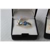 Image 2 : Pear Shape Glass Blue Topaz Ring & Earring Set (Size 7 Ring - 14kt gold PLATED)