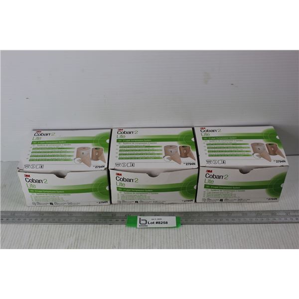 (3) Boxes Of 3M Coban 2 Lite 2 Layer Compression System- All NIB