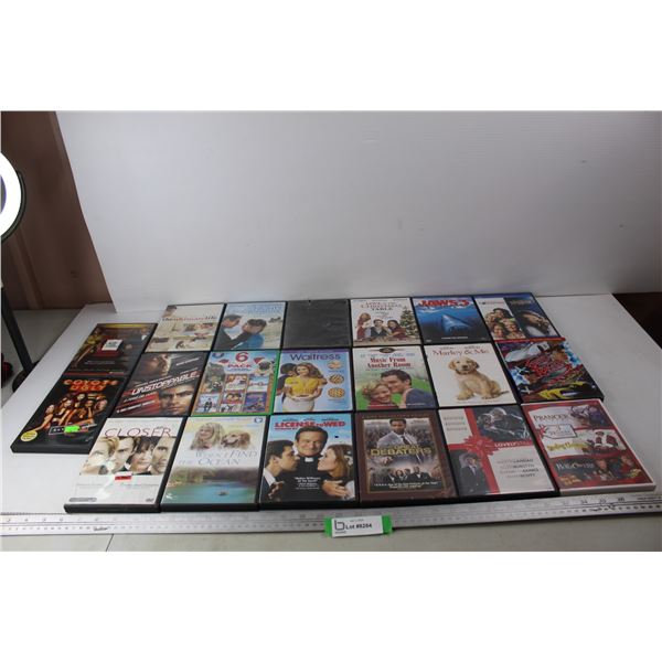 Lot Of (20) Different DVDs, Jaws 3, Marley & Me, Waitress, Misc.