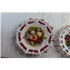 Image 3 : (2) Porcelain Fruit Pattern Plates/Wall Decor