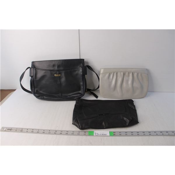 (3) Purses, Genuine & Faux Leather
