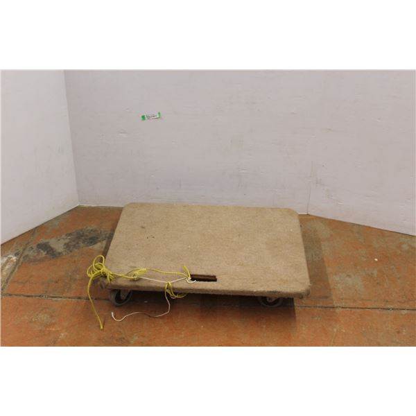 *Wood Carpet Covered Dolly 32.5" Long x 24" Wide x 6" Tall