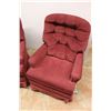 Image 2 : *2X BID PRICE (2) Red Upholstered Swivel Chairs 38" Tall x 27" Wide