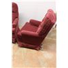 Image 3 : *2X BID PRICE (2) Red Upholstered Swivel Chairs 38" Tall x 27" Wide
