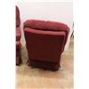 Image 4 : *2X BID PRICE (2) Red Upholstered Swivel Chairs 38" Tall x 27" Wide