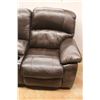 Image 2 : * Brown Leather Love Seat w/ Cup Holders 39" Tall x 81" Long x 40" Wide