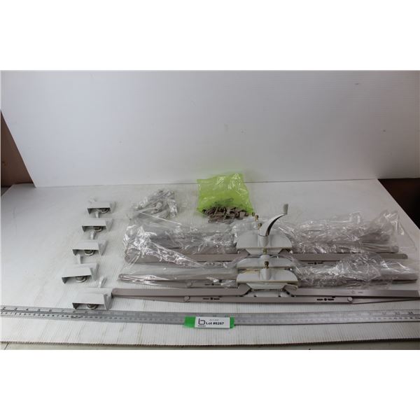 Lot Of Window Hardware, Awning Window Operators, Snap In Crank Handles, Sash Locks, Misc.