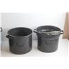 Image 2 : (2) Graniteware Pots and a Strainer Insert