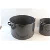 Image 3 : (2) Graniteware Pots and a Strainer Insert