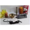 Image 4 : Candles, Candle Holders, Vap O Sel Traveling Steamer and Brass Candy Dish