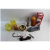 Image 5 : Candles, Candle Holders, Vap O Sel Traveling Steamer and Brass Candy Dish