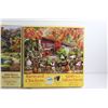Image 2 : (2) Mountain Creek Cabin and Barnyard Chickens 500 pc Jigsaw Puzzles