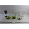 Image 1 : Glass Goblets and Green Glass Candy Dishes
