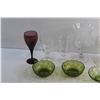 Image 3 : Glass Goblets and Green Glass Candy Dishes