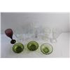 Image 4 : Glass Goblets and Green Glass Candy Dishes
