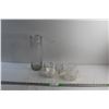 Image 1 : Glass Vase. Tea Cups and Cream & Sugar Set