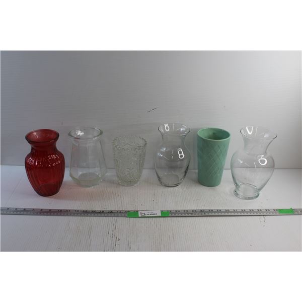 (6) Glass Vases
