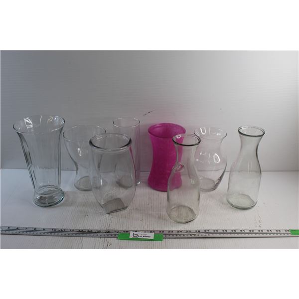 (8) Glass Vases