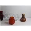Image 3 : (5) Glass Vases, Candle Holder and Liquor Decanter