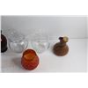 Image 5 : (5) Glass Vases, Candle Holder and Liquor Decanter
