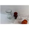 Image 6 : (5) Glass Vases, Candle Holder and Liquor Decanter