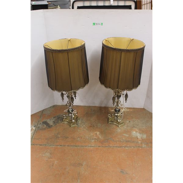 *(2) 39'' H Brass Lamps - As Is