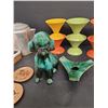 Image 3 : Blue Mountain Pottery Dog and Candleholder, (3) Packs of Coasters, and (7) Ice Cream Cups