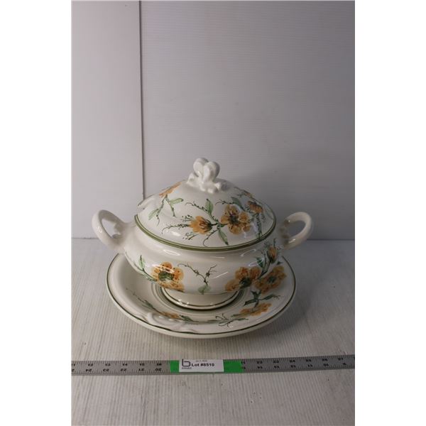 Ceramic Soup Tureen & Plate