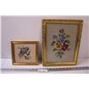 Image 1 : (2) Framed Embroidery Flower Pictures
