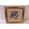 Image 2 : (2) Framed Embroidery Flower Pictures