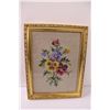Image 3 : (2) Framed Embroidery Flower Pictures