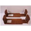 Image 6 : (2) Sliding Wooden Book Ends, Hanging Mirror/Shelf