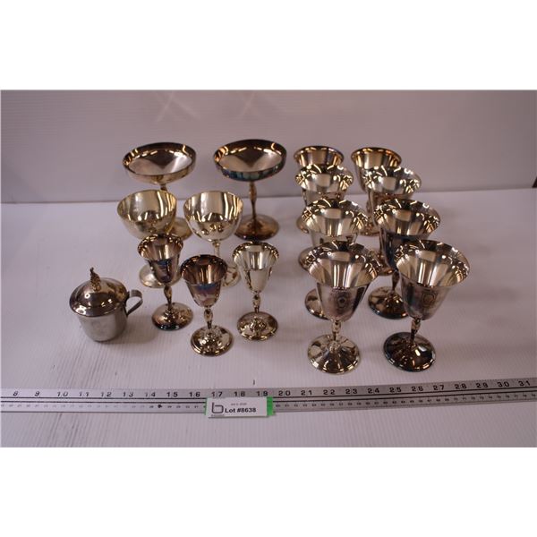 Assortment of Silver Plated Stemware