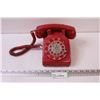 Image 1 : Red Rotary Dial Desk Telephone