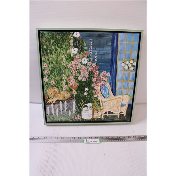 Framed Artwork - "Life is a Rose" - 17" x 17"