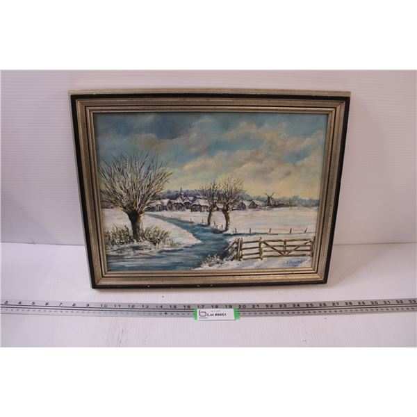 Framed Artwork - Winter Scene - 18" x 14"