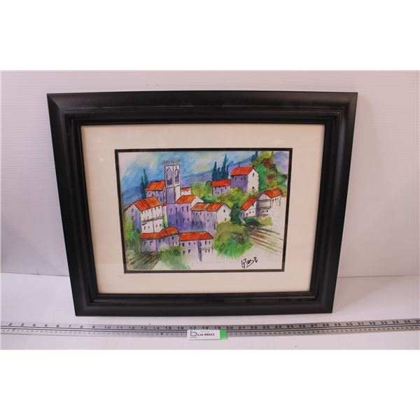 Framed Water Colour Painting - 22" x 18"