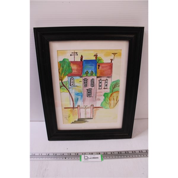 Framed Water Colour Painting - 16" x 13"