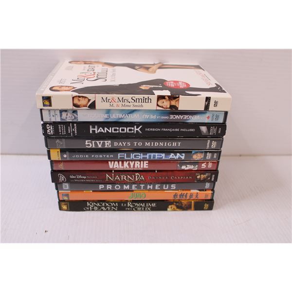 (10) DVD's - Juno, Bourne Ultimatum, Mr. & Mrs. Smith, etc.