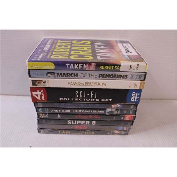 (10) DVD's - Sleepy Hollow, Up In The Air, Red, etc.