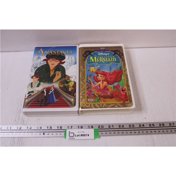 (2) VCR Tapes - Anastasia, The Little Mermaid