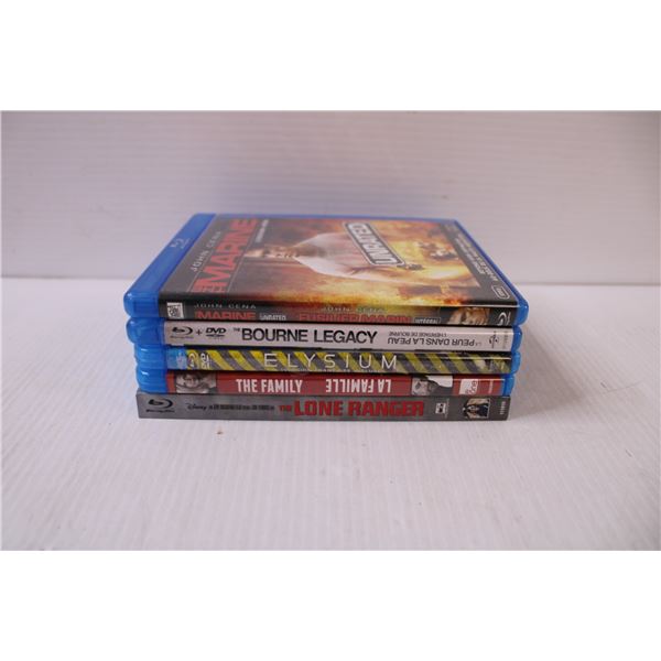 (5) Blue Ray Disc DVD's - The Marine, The Bourne Legacy, etc.